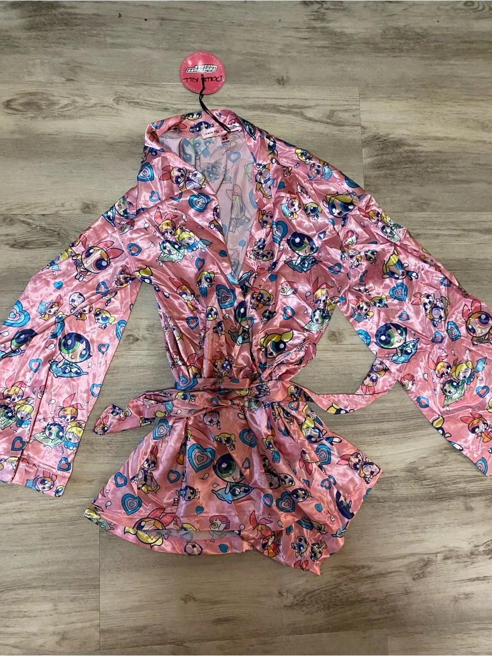 Dolls Kill x The Powerpuff Girls Pillow Fighters Satin Robe- NWT never worn